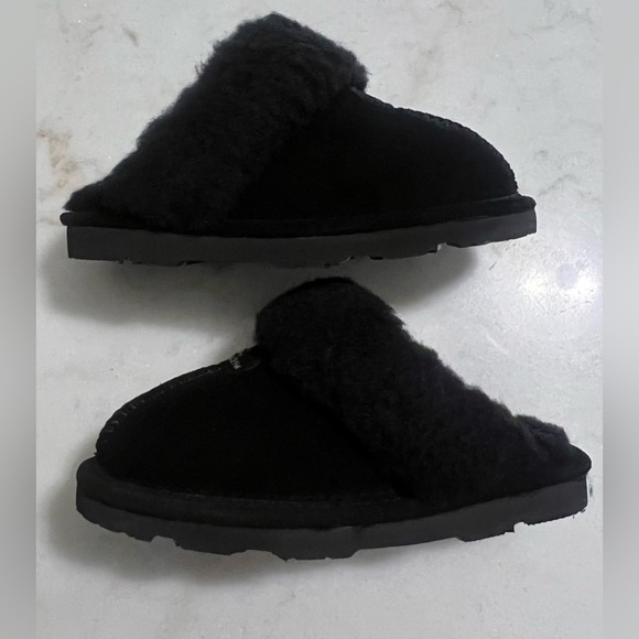 BearPaw Loki II Youth Size 1 Genuine Sheepskin Fur Lined Clog/Slipper Black EUC - Picture 4 of 6